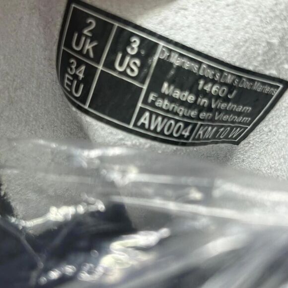 Dr. Martens Combat Boots Youth US 3 Kids Lace Up Side Zip White Leather 1460J - Picture 9 of 10